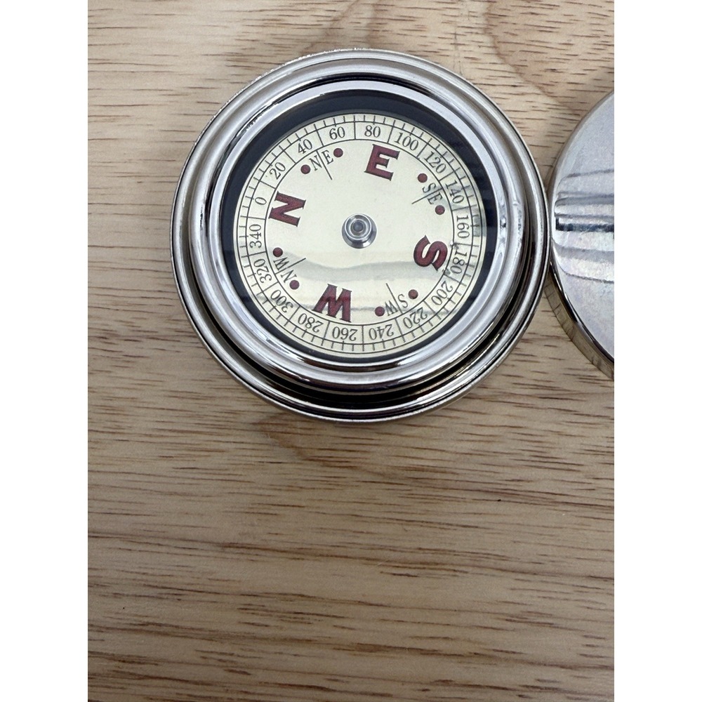 Vintage Silver Compass Directional in Case Logo Global Harmony #20 - Picture 3 of 6
